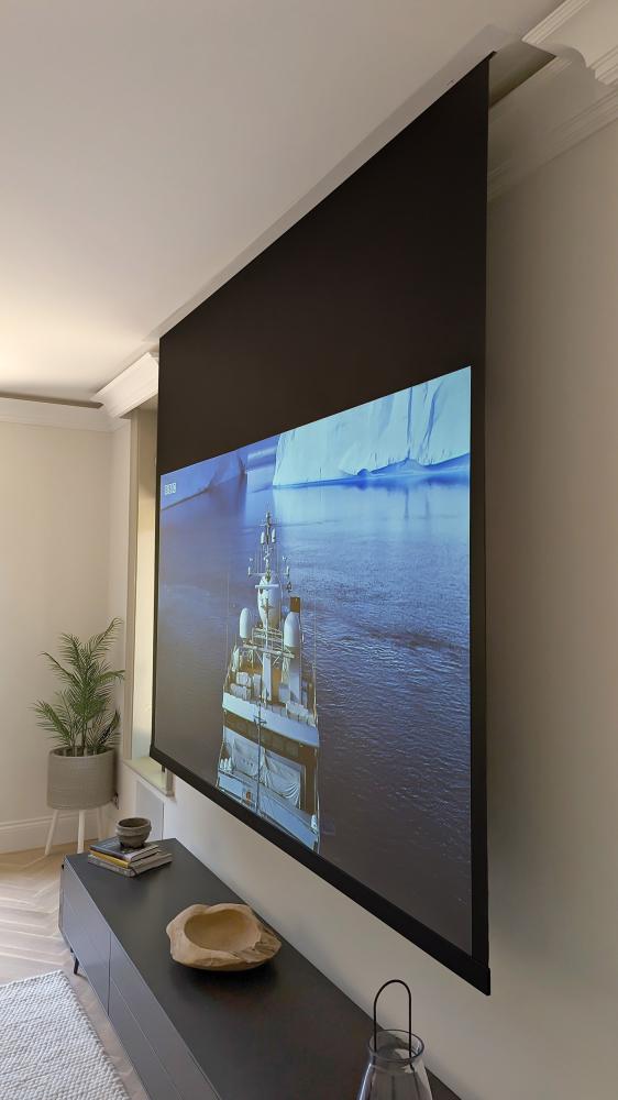 projector screen side view