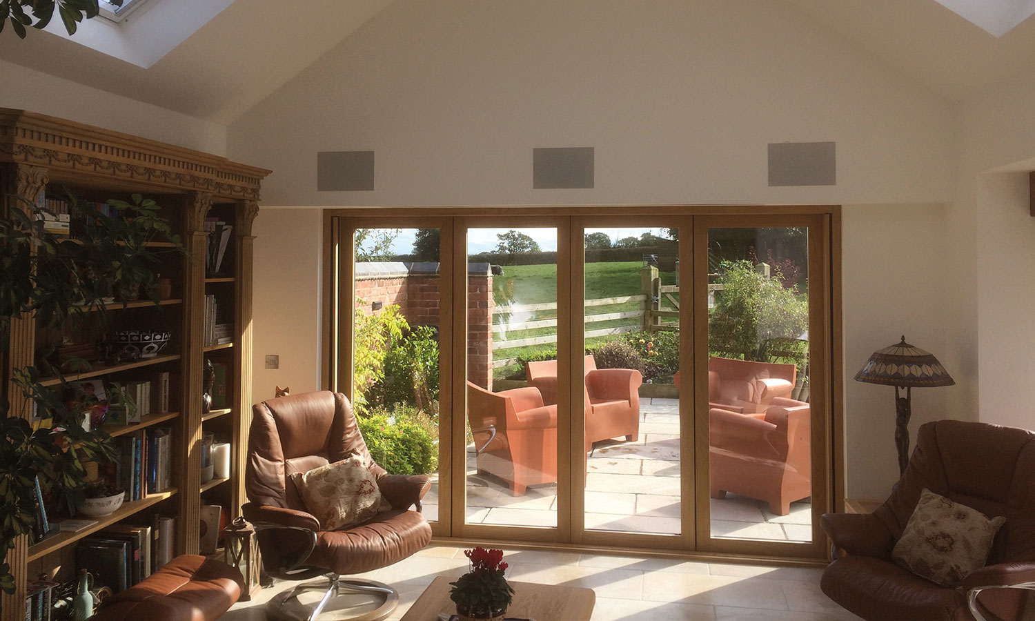 Bifold doors in garden room