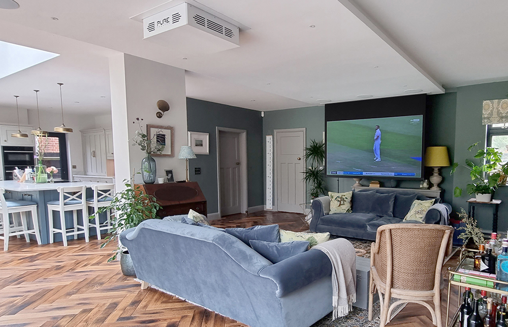 Concealed Home cinema in living room