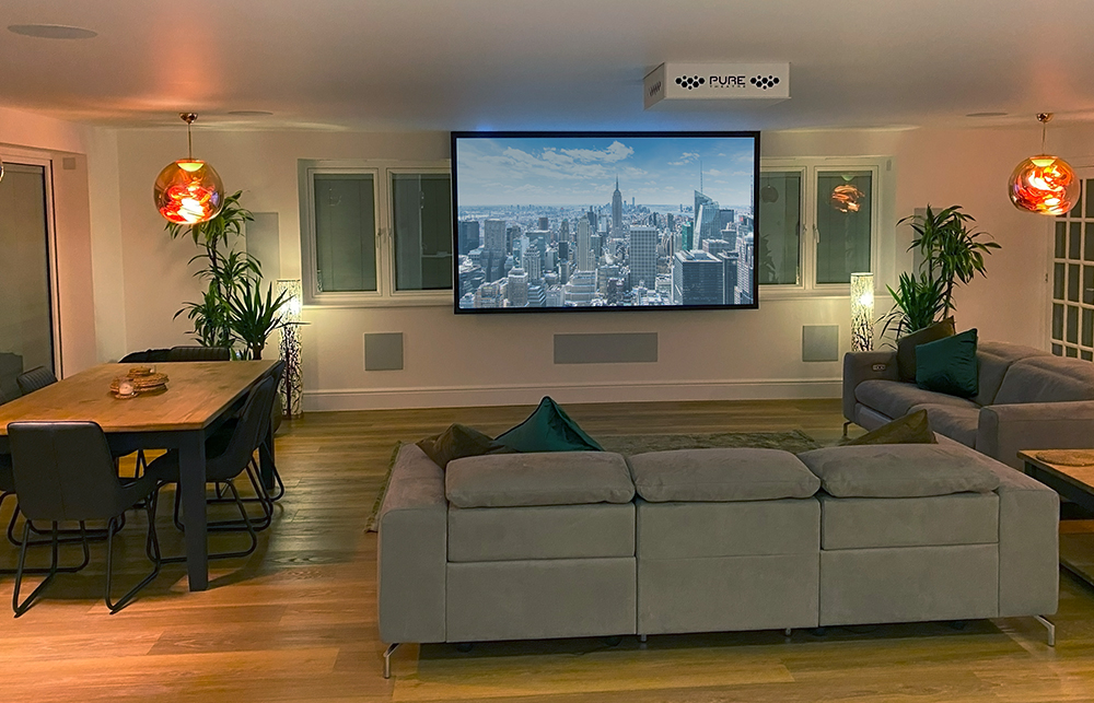 Open Plan living space with home cinema