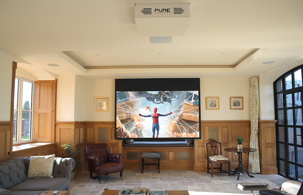 concealed home cinema in period property