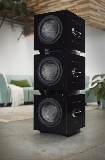 REL Carbon Special Subwoofer stacked 