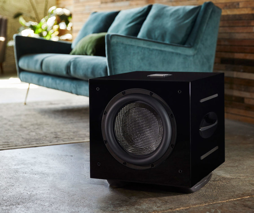 REL Carbon Special Subwoofer Black in a living space